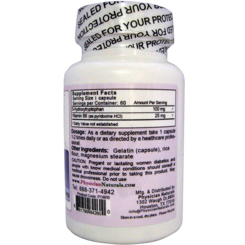 5 HTP w/ Vitamin B6 Pharmaceutical Grade 100 mg 60 Capsules