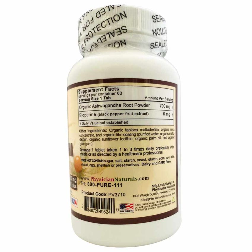 Organic Ashwagandha with Bioperine 700 mg High Absorption Ultra Spectrum  Mind & Body