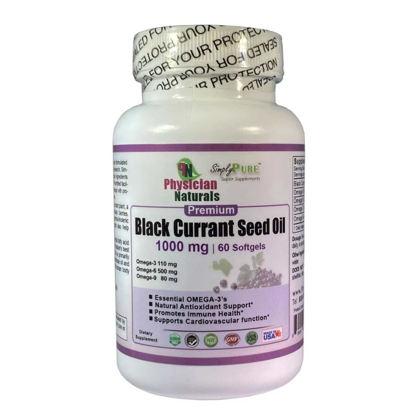 Premium Black Currant Seed Oil 1000 mg - 60 Softgels