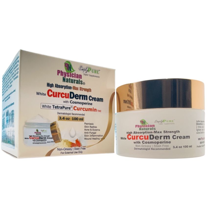 Max Strength CurcuDerm Cream with Tetrapure Curcumin THC and Cosmoperine High Absorption 100ml