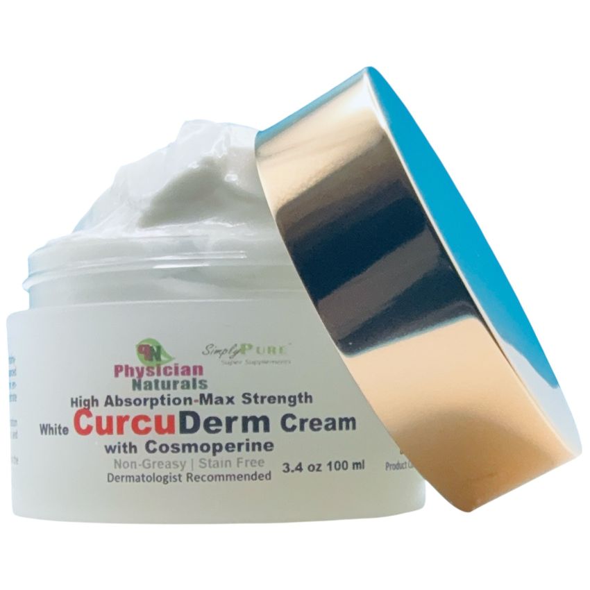 Max Strength CurcuDerm Cream with Tetrapure Curcumin THC and Cosmoperine High Absorption 100ml