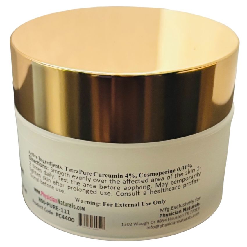 Max Strength CurcuDerm Cream with Tetrapure Curcumin THC and Cosmoperine High Absorption 100ml