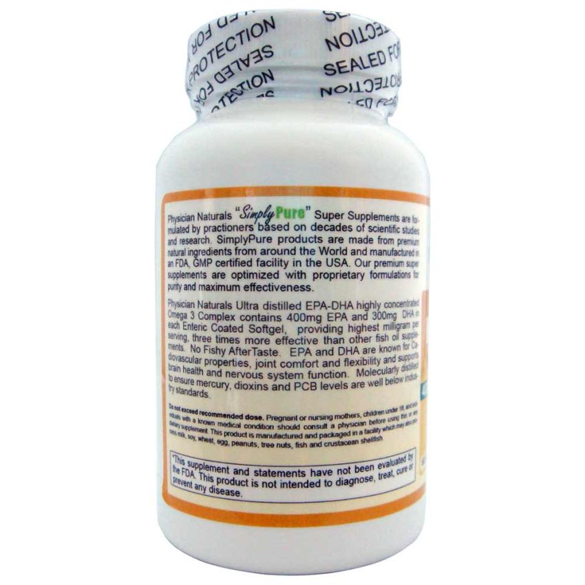 Mega EPA DHA Omega 3 Complex Enteric Coated 1000 mg  Softgel 3X Absorption