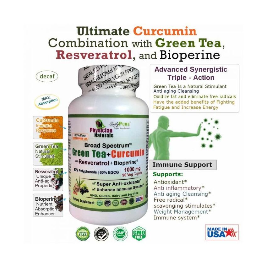 Green Tea Curucmin+Milk thistle+Vitamin D3 with K2 - Pack