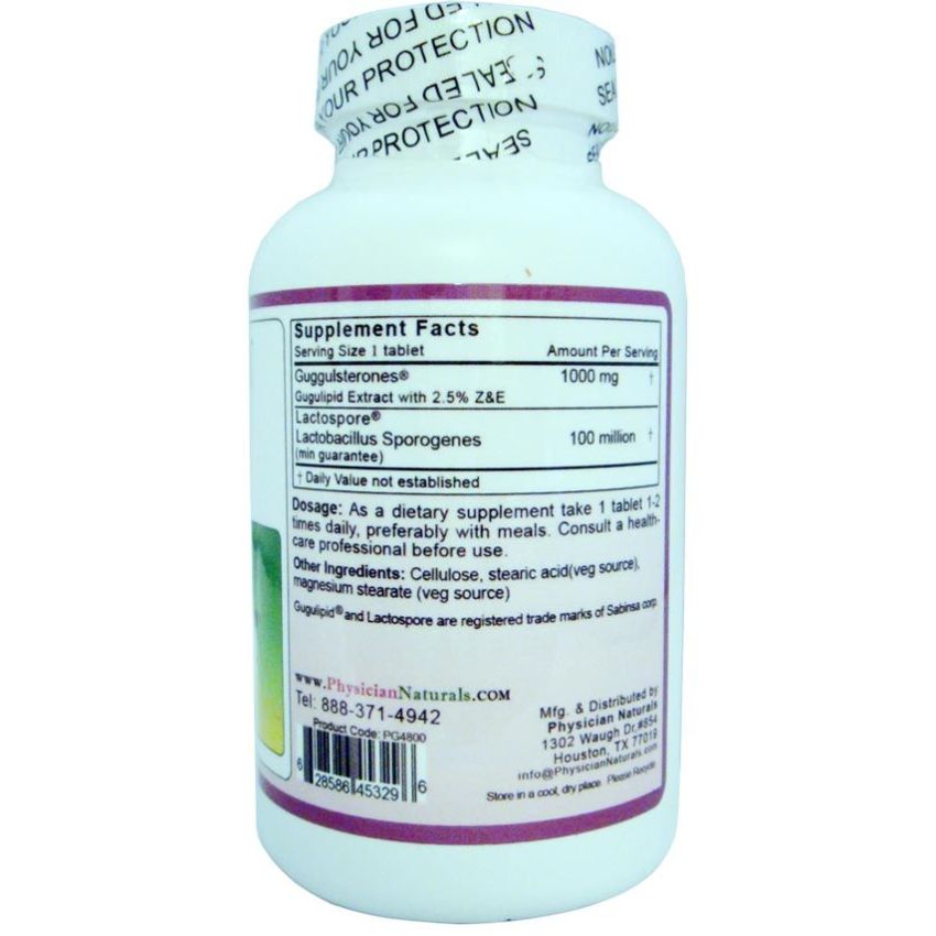 Gugulipids + Probiotic Lactospore 1000mg 90 tabs