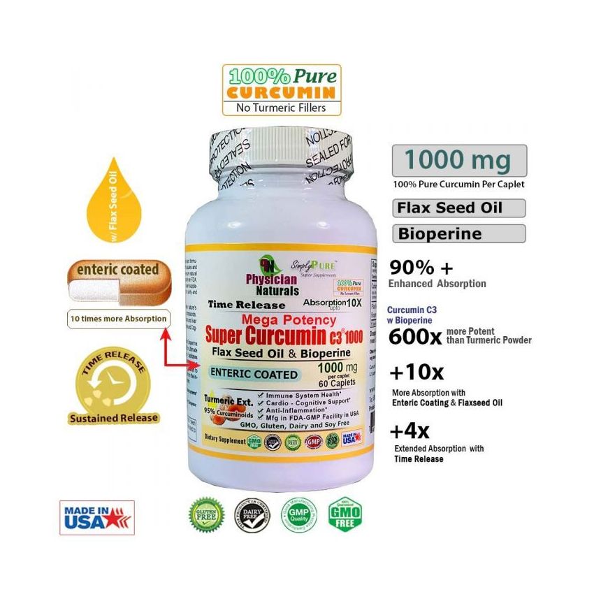 Ultimate Curcumin Platinum 4 Pack - Super 1000-Mega Potency 1000-Ultra700-Mega 1100