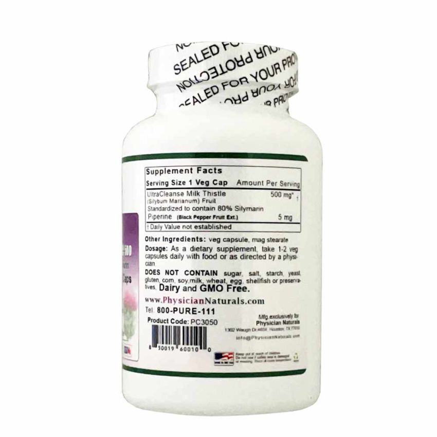 Ultra Cleanse Super Milk Thistle 500 mg per cap 100 Veg.Caps 80% Silymarin Enhances Liver Health