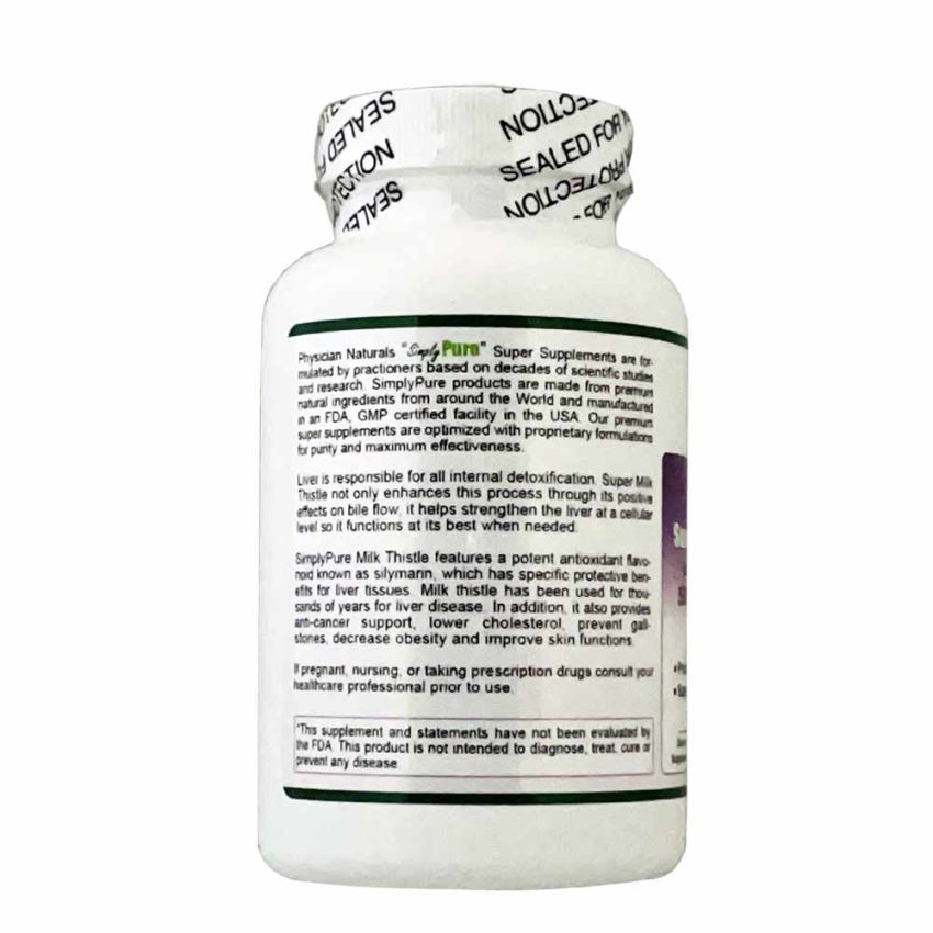 Ultra Cleanse Super Milk Thistle 500 mg per cap 100 Veg.Caps 80% Silymarin Enhances Liver Health