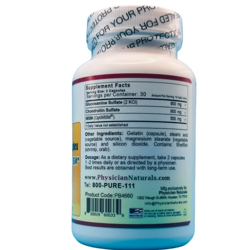 Mega Glucosamine Complex with Chondroitin and Opti MSM  800-600-500mg Optimum Synergy Joint Mobility  and Pain