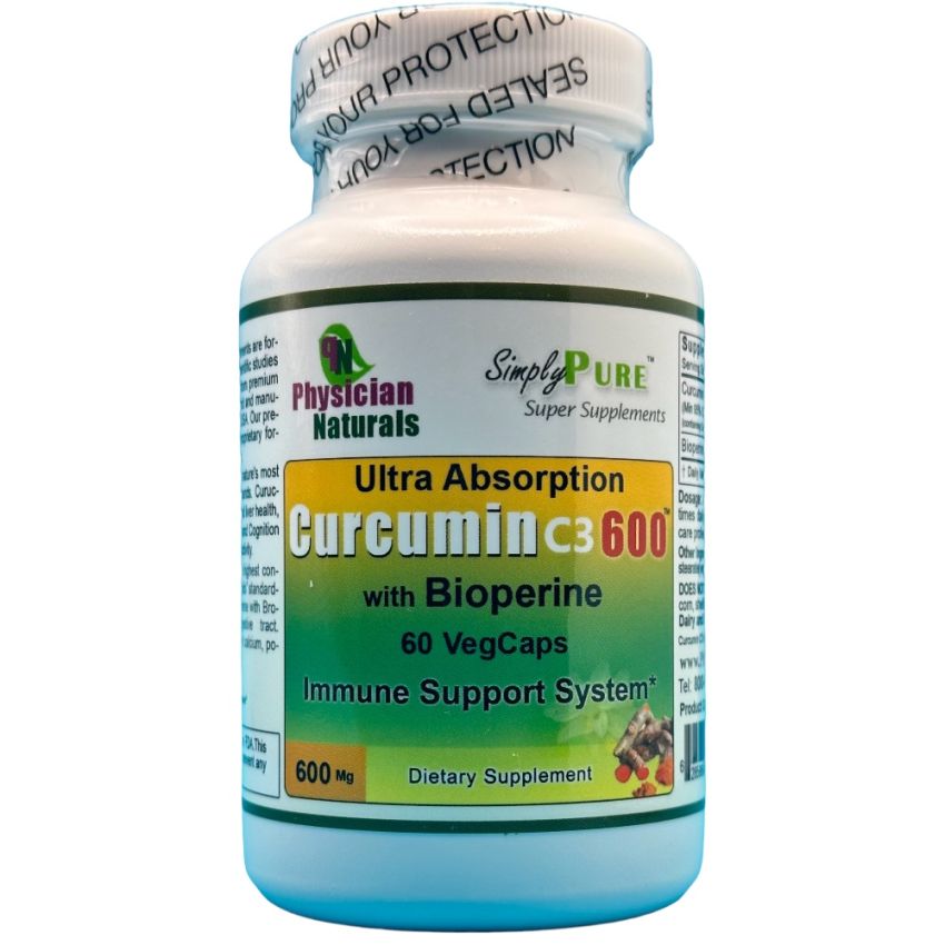 Ultra Absorb Curcumin C3 with Bioperine 600 mg Veg.caps Turmeric Extract Curcumin
