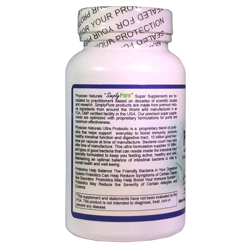 Physicians Ultra PROBIOTIC  Vegetarian Capsules 10 Billion Live Cultures 10 Strains of Good Bacteria Digestive and Gastrointestinal Support