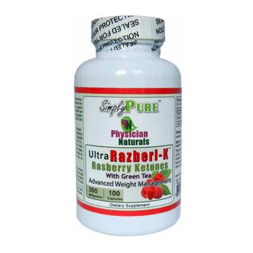 Ultra Razberi-K Raspberry Ketones with Green Tea Extract 300 Mg 100 Capsules