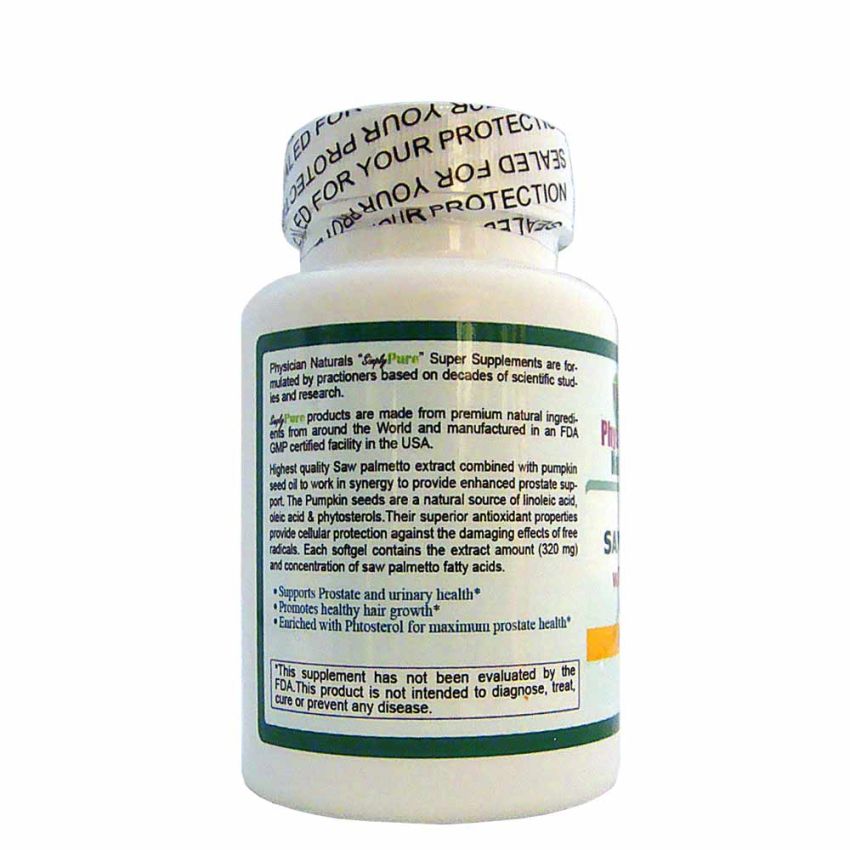 Super Saw Palmetto Extract With Pumpkin Seed Oil 320 Mg 100 Soft-gels Antioxidant Properties Support Prostate Hair UTI