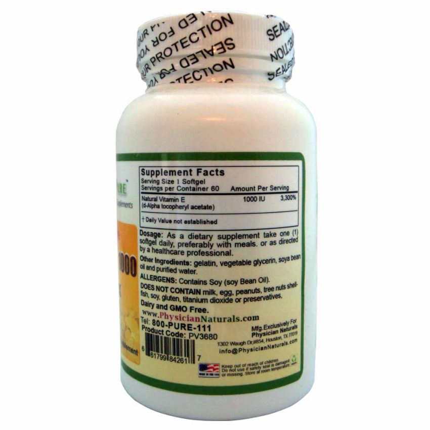 Ultra Pure Vitamin E Complex 1000 60 softgels