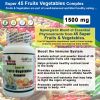  Ultimate Fruits & Vegetable Super Food 1500 mg Complex Advanced Synergistic Blend of phytonutrients from 45 super fruits and vegetables. Each Serving of 1500 mg is Equivalent to 3-5 Servings of Vegetables and Fruits Per Day