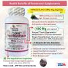 Ultra Absorption Super Resveratrol with Grape Seed Ext. and Bioperine 600 mg per veggie cap Anti-aging Antioxidant Immune Support
